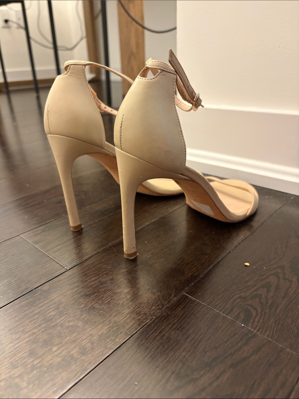 Stuart Weitzman Nude Ankle-Strap Stiletto Sandals - Picture 4 of 8